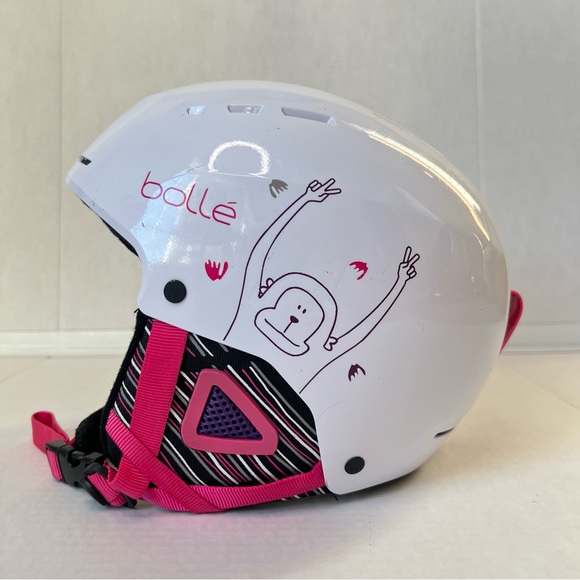 Bolle Quiz Ski Snowboard Helmet Shiny White Monkey
Child Pink White SZ Small - Picture 1 of 13